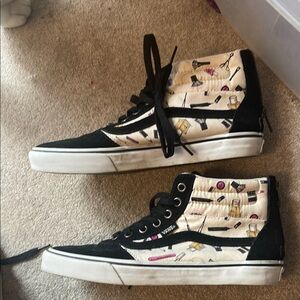 Vans Makeup Print High-Tops in Black and Cream